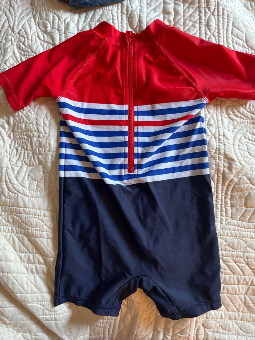 Joe Fresh Red, Blue & White Striped Kids One-Piece Swimsuit